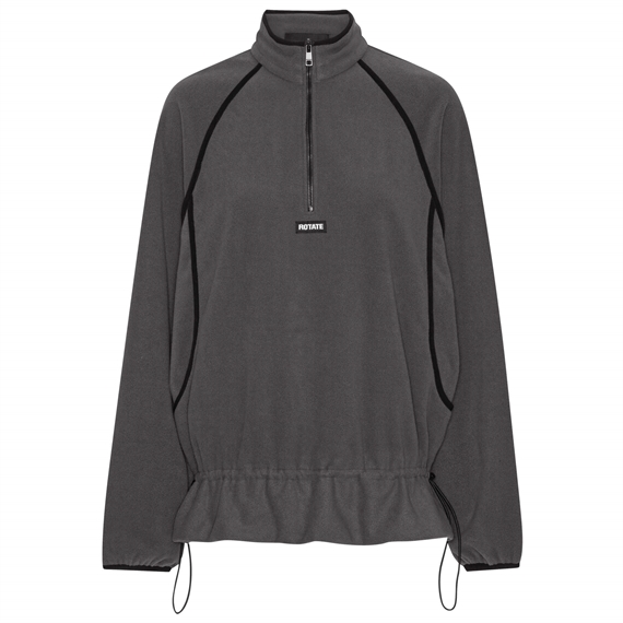   Rotate Fleece Half Zip Jakke, Gray Pinstripe