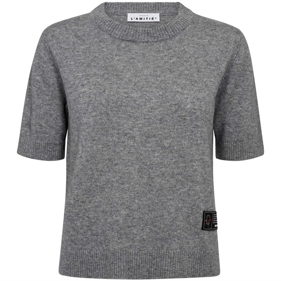 Haute L\'Amitié Cash Ss O-Neck T-shirt, Light Grey Melange
