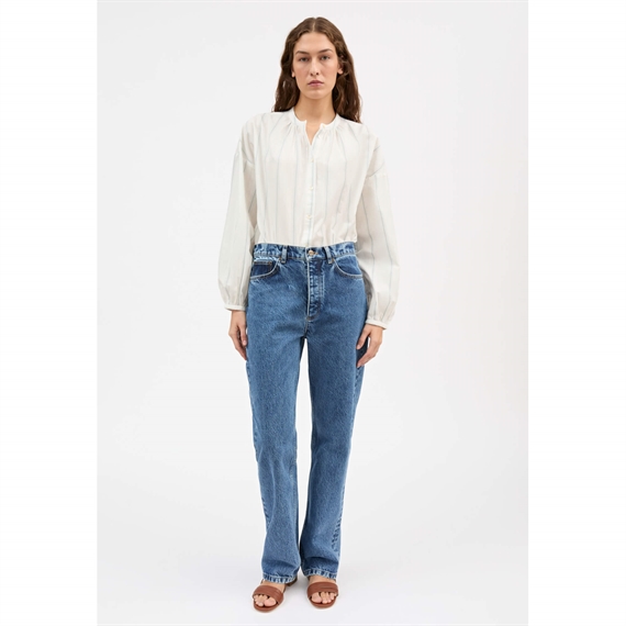 Skall Studio Cilla Skjorte, White/Navy Stripe