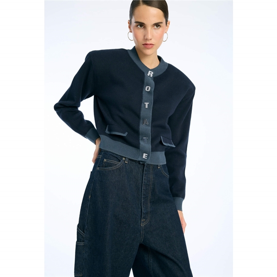 Rotate Firm Knit Cardigan, Sky Captain