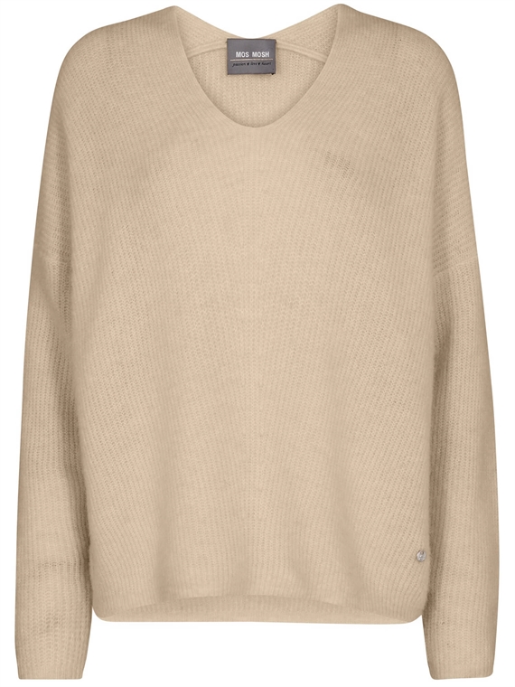 Mos Mosh Thora V-Neck Strik, Savannah Tan