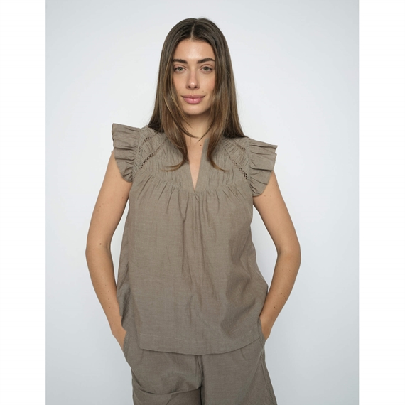 Mos Mosh Woda Izha Bluse, Chocolate Chip 