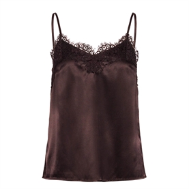 Rosemunde RWJade Silk Lace Strap Top, Mole