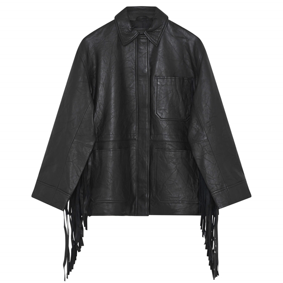 2NDDAY Bruchet Fine Leather Jakke, Meteorite Black 