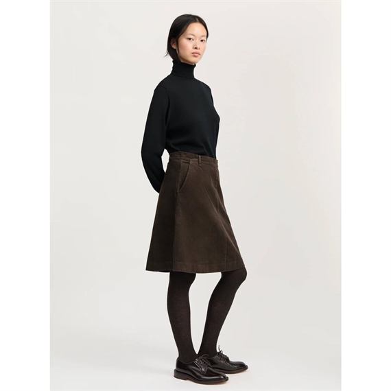 Aiayu Estelle Short Corduroy Nederdel, Smokey Brown