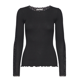 Rosemunde RWBernadine O-neck Lace T-shirt, Sort