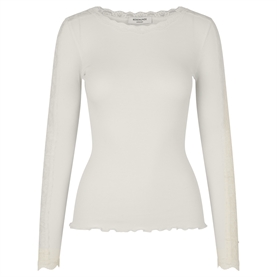 Rosemunde RWBernadine O-neck Lace T-shirt, Ivory