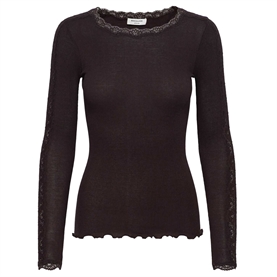 Rosemunde RWBernadine O-neck Lace T-shirt, Ganache