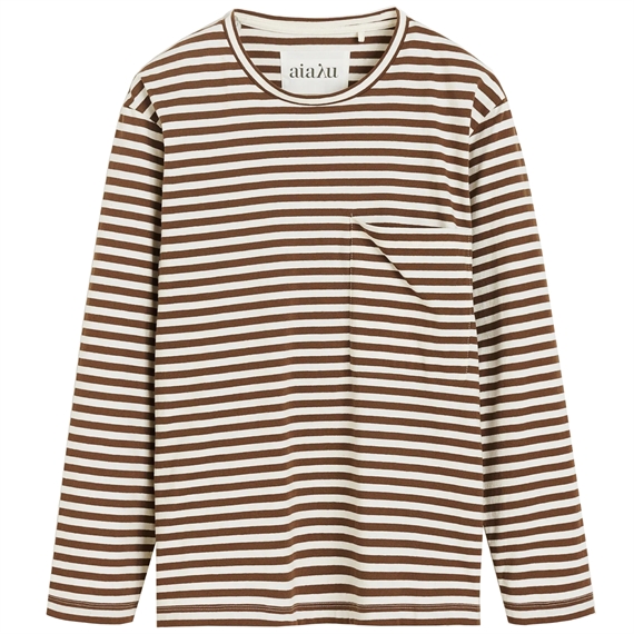 Aiayu Circular Long Sleeve II T-shirt, Mix Coffee
