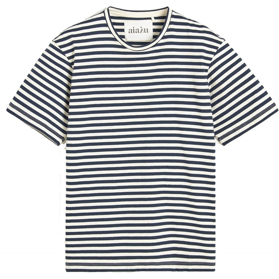 Aiayu Classic Circular Striped T-shirt, Mix Night 