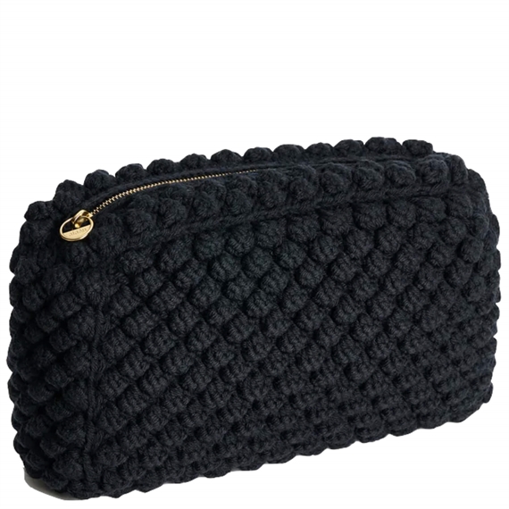 Aiayu Linn Clutch, Black Navy