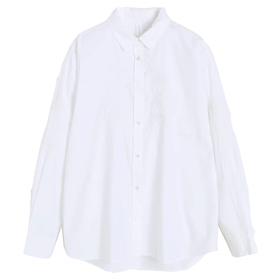 Aiayu Shirt Embroidery Skjorte, Hvid 