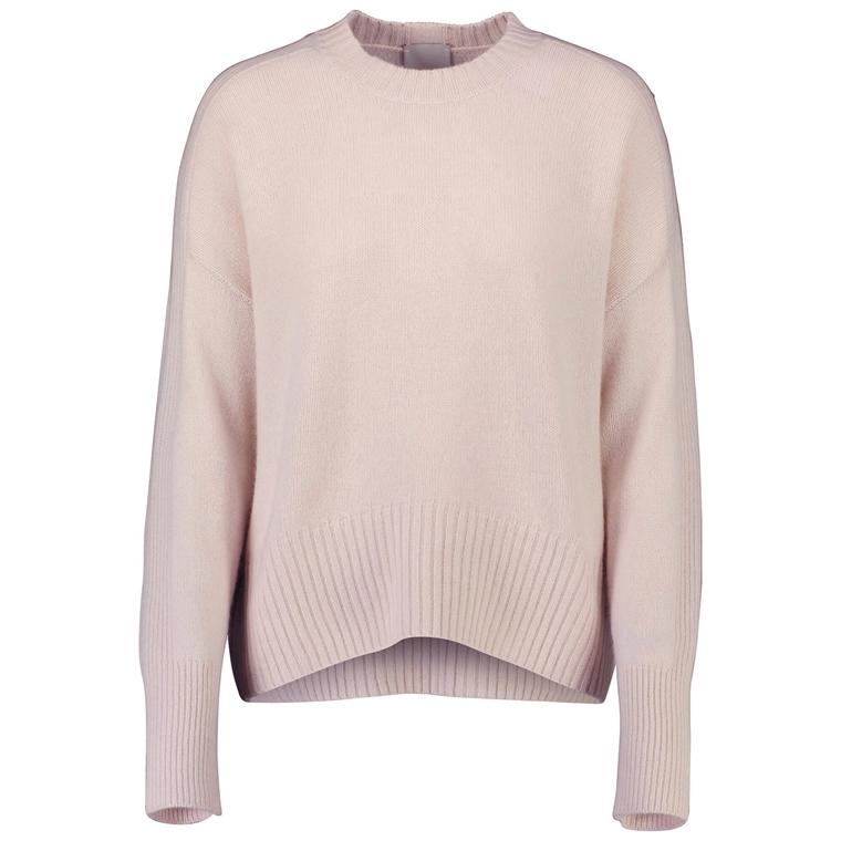 Allude Cashmere Ribkant Sweater, Lyserød