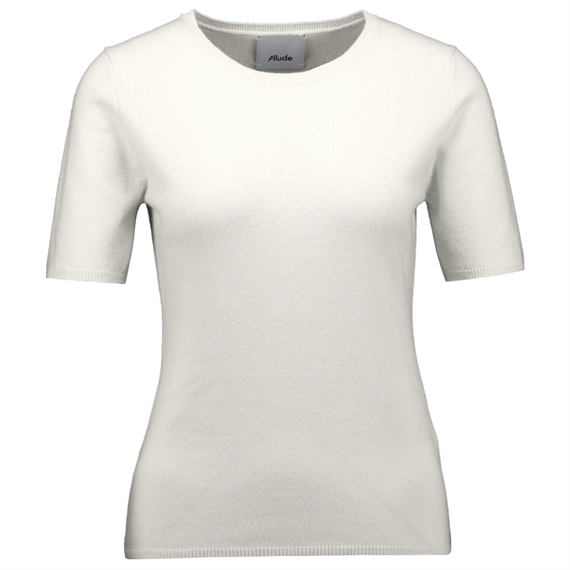 Allude Kortærmet Cashmere Strik, Cream