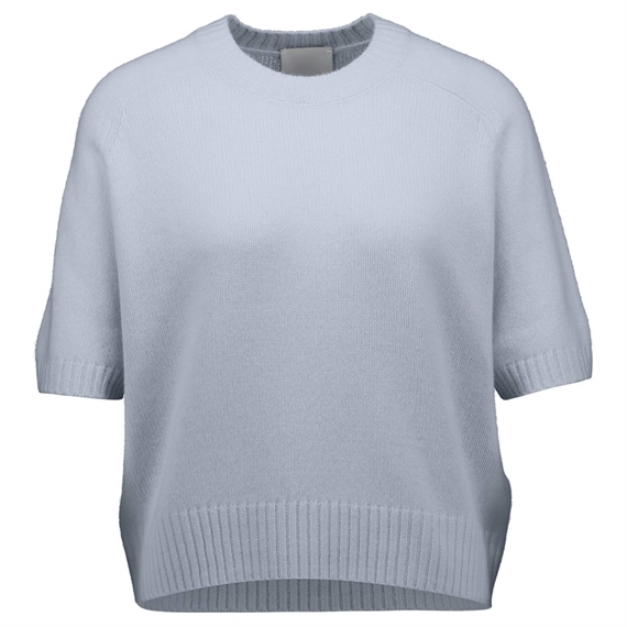 Allude Kortærmet Cashmere Strik, Lyseblå