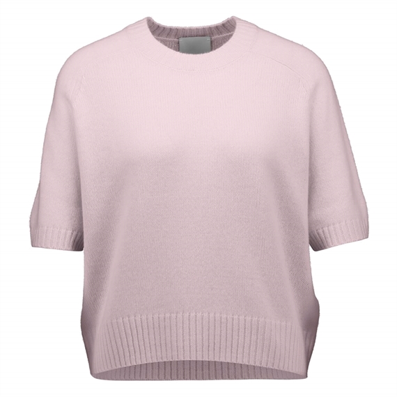 Allude Kortærmet Cashmere Strik, Lyserød