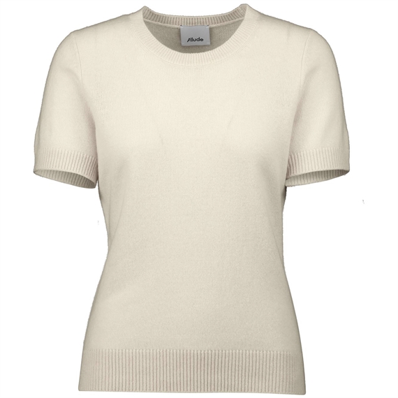 Allude Kortærmet Cashmere Sweater, Cream