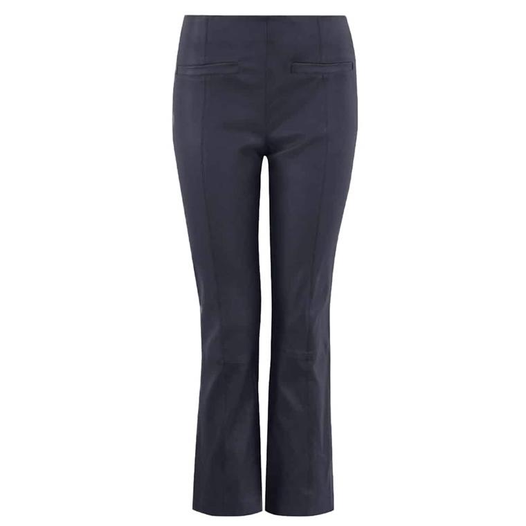 Ally Cropped Skindbukser, Navy 