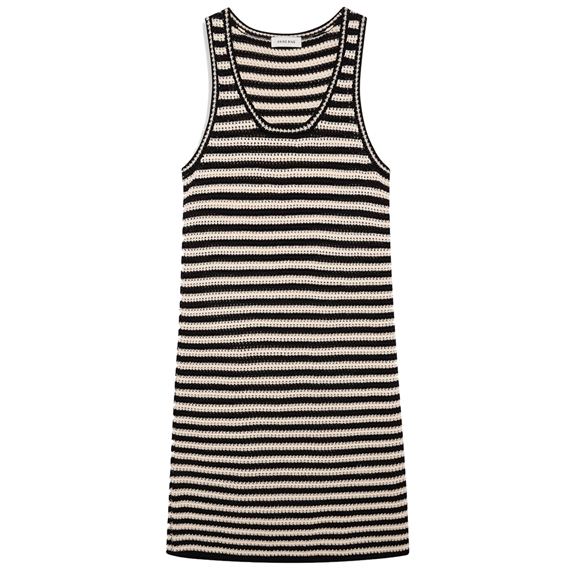Anine Bing Arie Kjole, Black And Ivory Stripe 