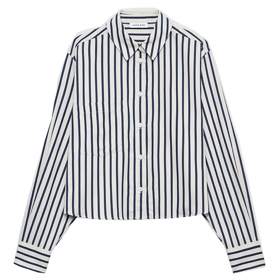 Anine Bing Essie Cropped Skjorte, Maritime Stripe 