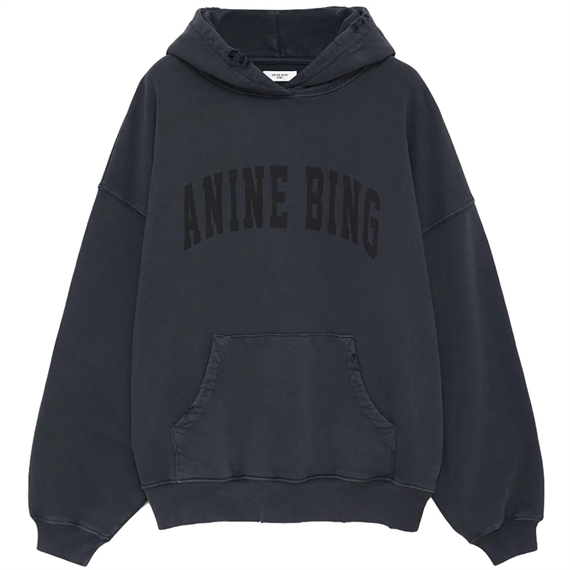 Anine Bing Harvey Sweatshirt, Dark Washed Black