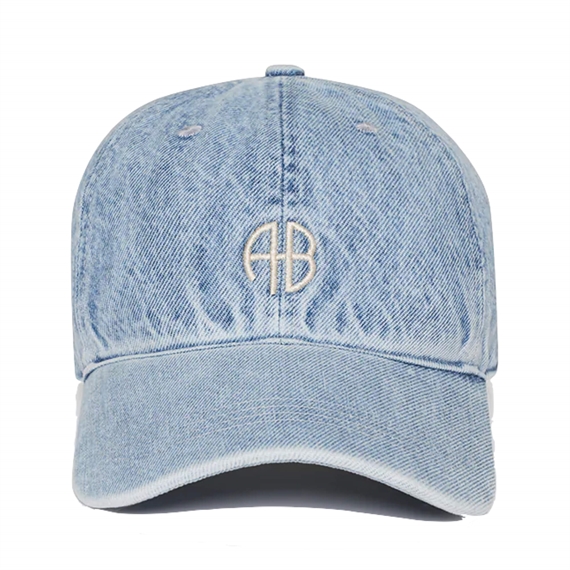 Anine Bing Jeremy Baseball Cap, Bleached Blue Denim 