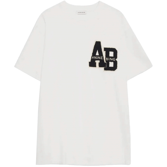 Anine Bing Lili T-shirt Lettermann, Offwhite