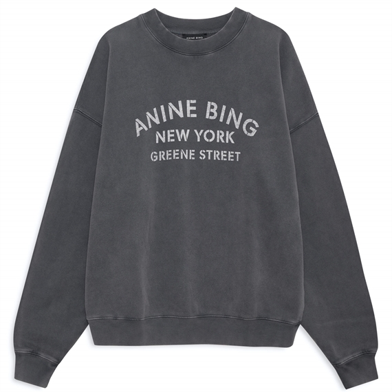 Anine Bing Miles NY Sweatshirt, Washed Black 