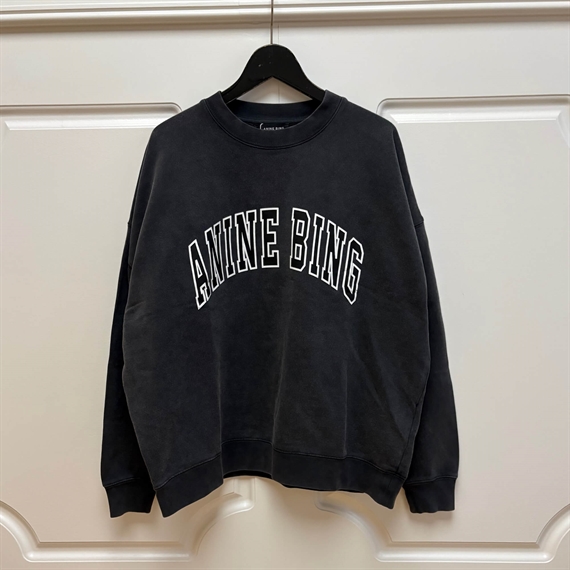 Anine Bing Miles New Classic Sweatshirt, Washed Black 