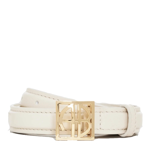 Anine Bing Monogram Bælte, Bone And Gold  