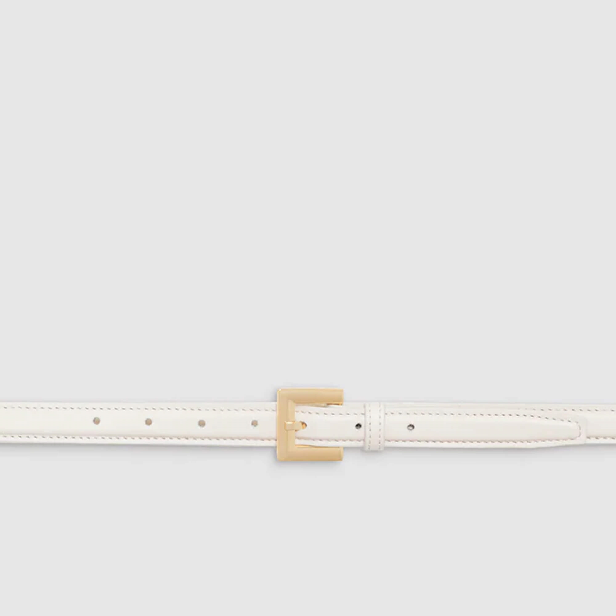 Anine Bing Nicola Belt in Bone Crinkled Patent Off-White Nicola Belt by ANINE BING on Sale main image 3