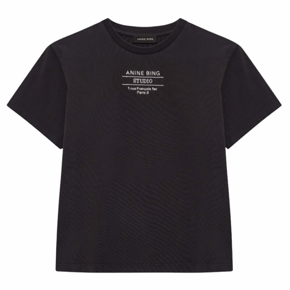 Anine Bing Shelley Studio T-shirt, Vintage Black