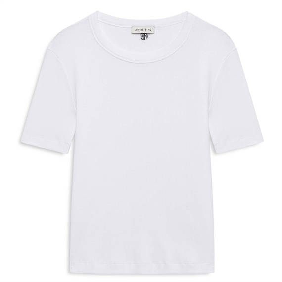 Anine Bing Sixtine Short Sleeve T-Shirt, Hvid