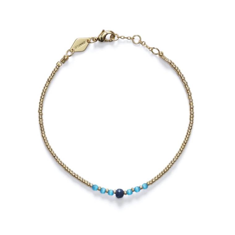 Anni Lu Bead & Gem Armbånd, Mediterranean Blue 