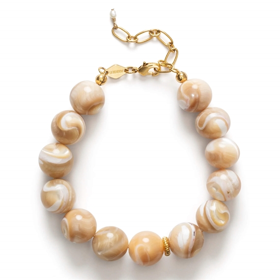 Anni Lu Jetset Gems Armbånd, Cream 