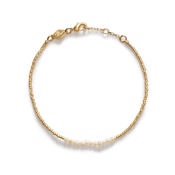Anni Lu Slim Pearly Armbånd, Guld