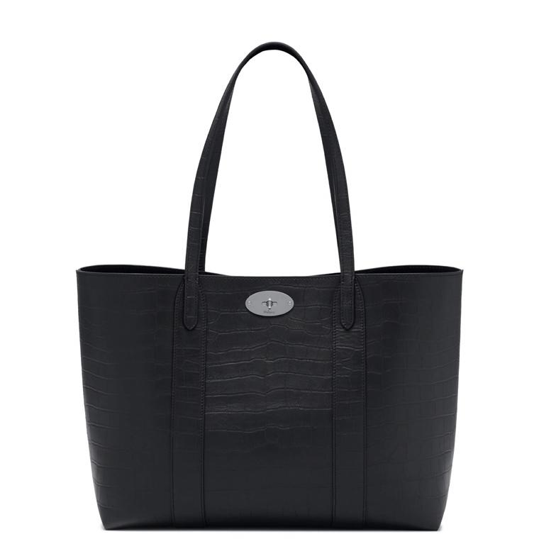 Mulberry Bayswater Tote Black Matte Croc