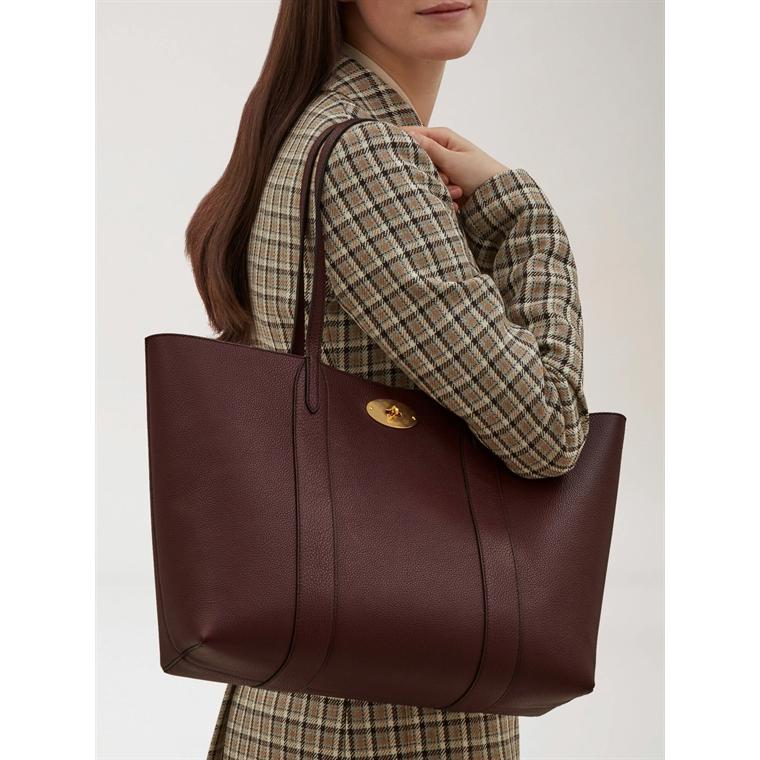 Mulberry Bayswater Tote Burgundy Classic Grain