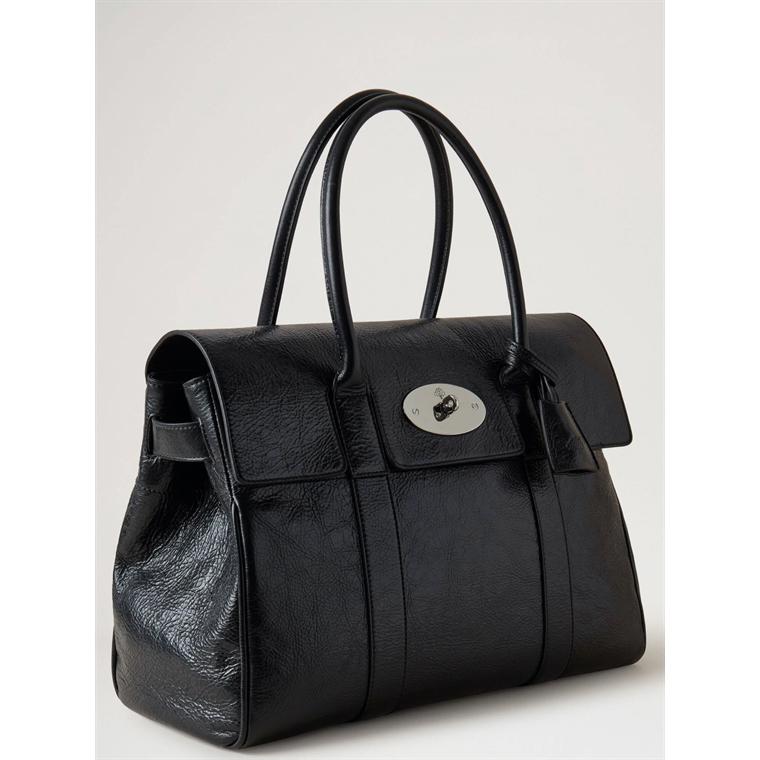 Mulberry Bayswater Black High Shine Calf Leather