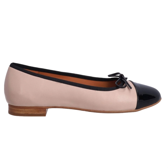 Billi Bi A6021 Ballerina Sko, Black Patent/Beige Nappa