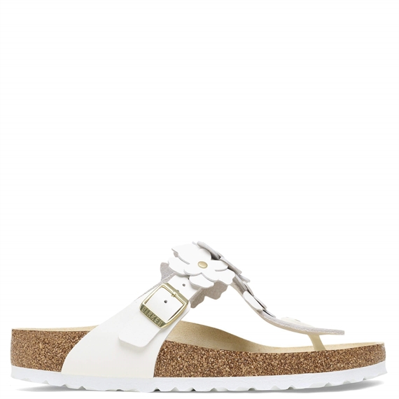 Birkenstock Gizeh Flower Embellishment Sandaler, Hvid