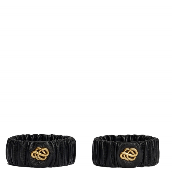By Malene Birger Evelo Leather Wrist Bands, Sort 