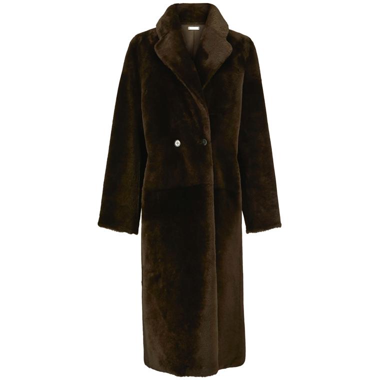 Celine Shearling Frakke, Brun