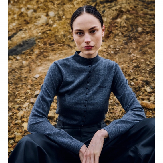 Copenhagen Muse CMKENNA Cardigan, Gray Pinstripe