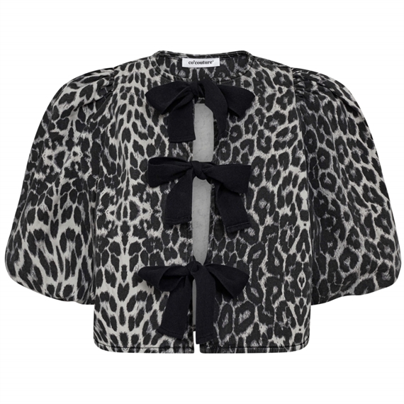Co'couture LeoCC Bow Blouse, Dark Grey