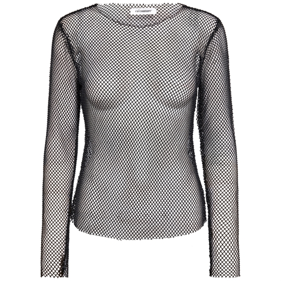Co\'couture KrystalCC Net Bluse, Sort