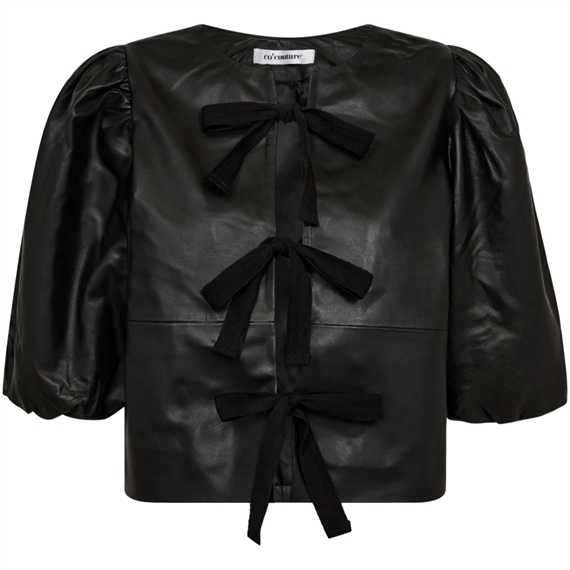 Co\'couture PhoebeCC Leather Bow Bluse, Sort