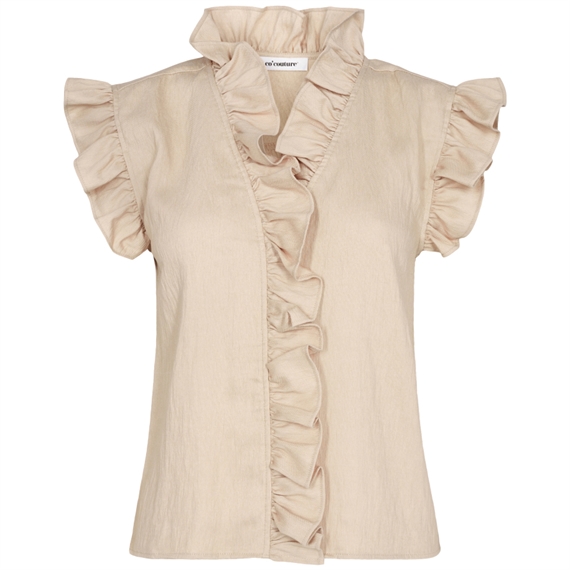 Co'couture SuedaCC Frill Top, Bone