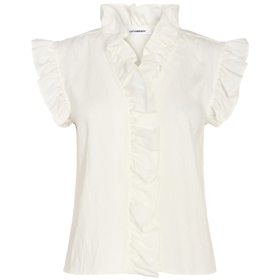 Co'couture SuedaCC Frill Top, Hvid