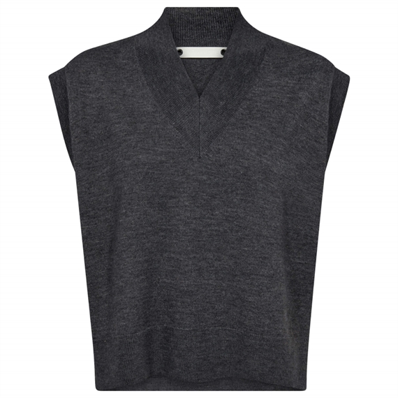 Co'couture MyCC V-Knit Vest, Dark Grey